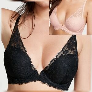 VICTORIAS SECRET Lightly Lined Plunge Bra Bundle 36DD